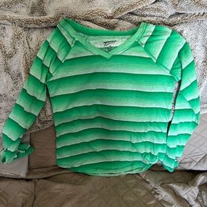 Green stripped long sleeve shirt